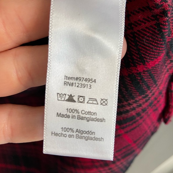 Jachs Men’s Flannel Size Small Red & Black Plaid Button Up Cabincore - Picture 6 of 7